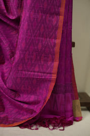 Pink Raw Silk Ikat Saree - SRPRSIS1099