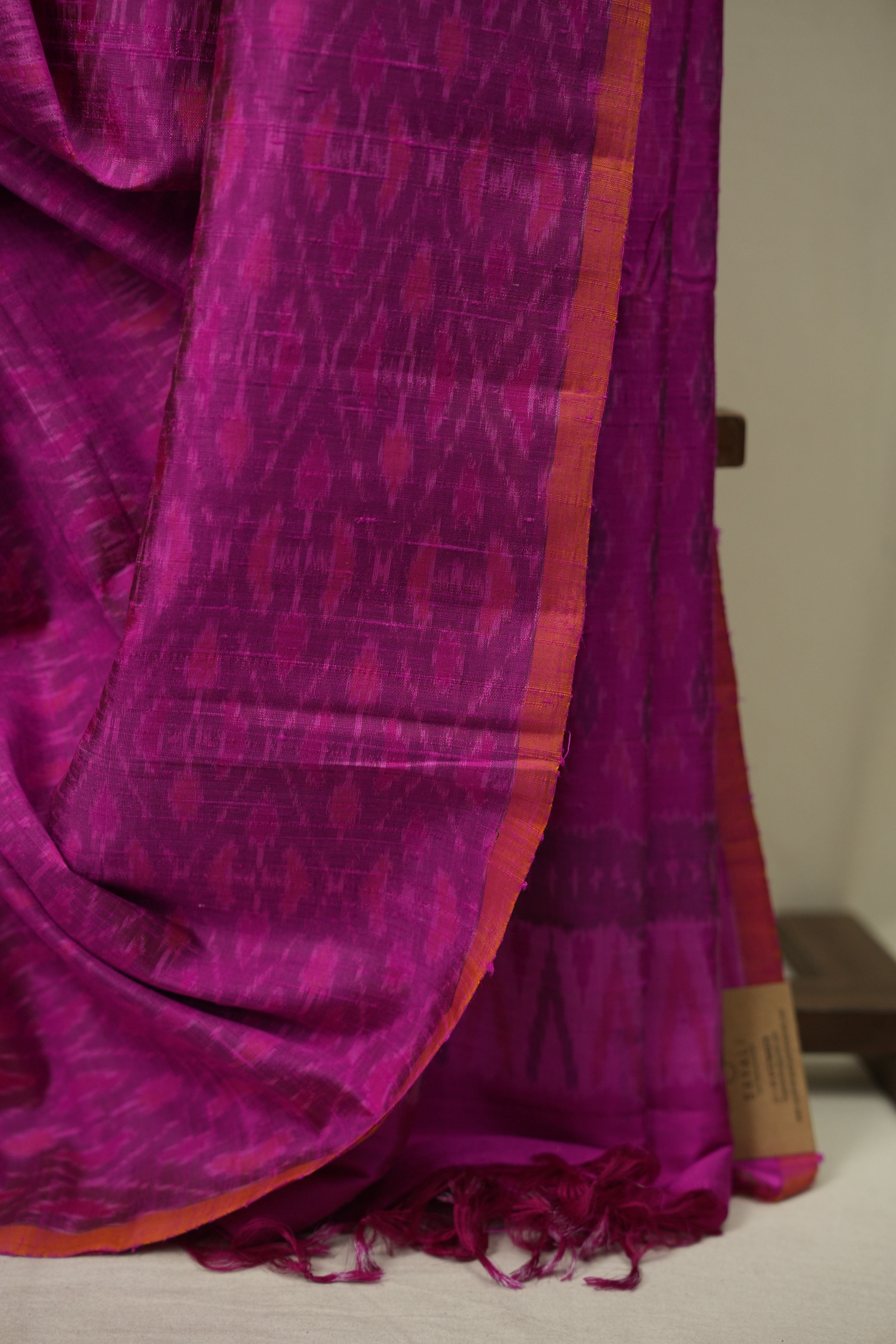 Pink Raw Silk Ikat Saree - SRPRSIS1099