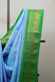 Sky Blue Gadwal Silk Saree - SRSBGSS490