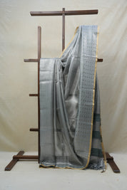 Grey Tissue Tussar Silk Saree - SRGTTSS405