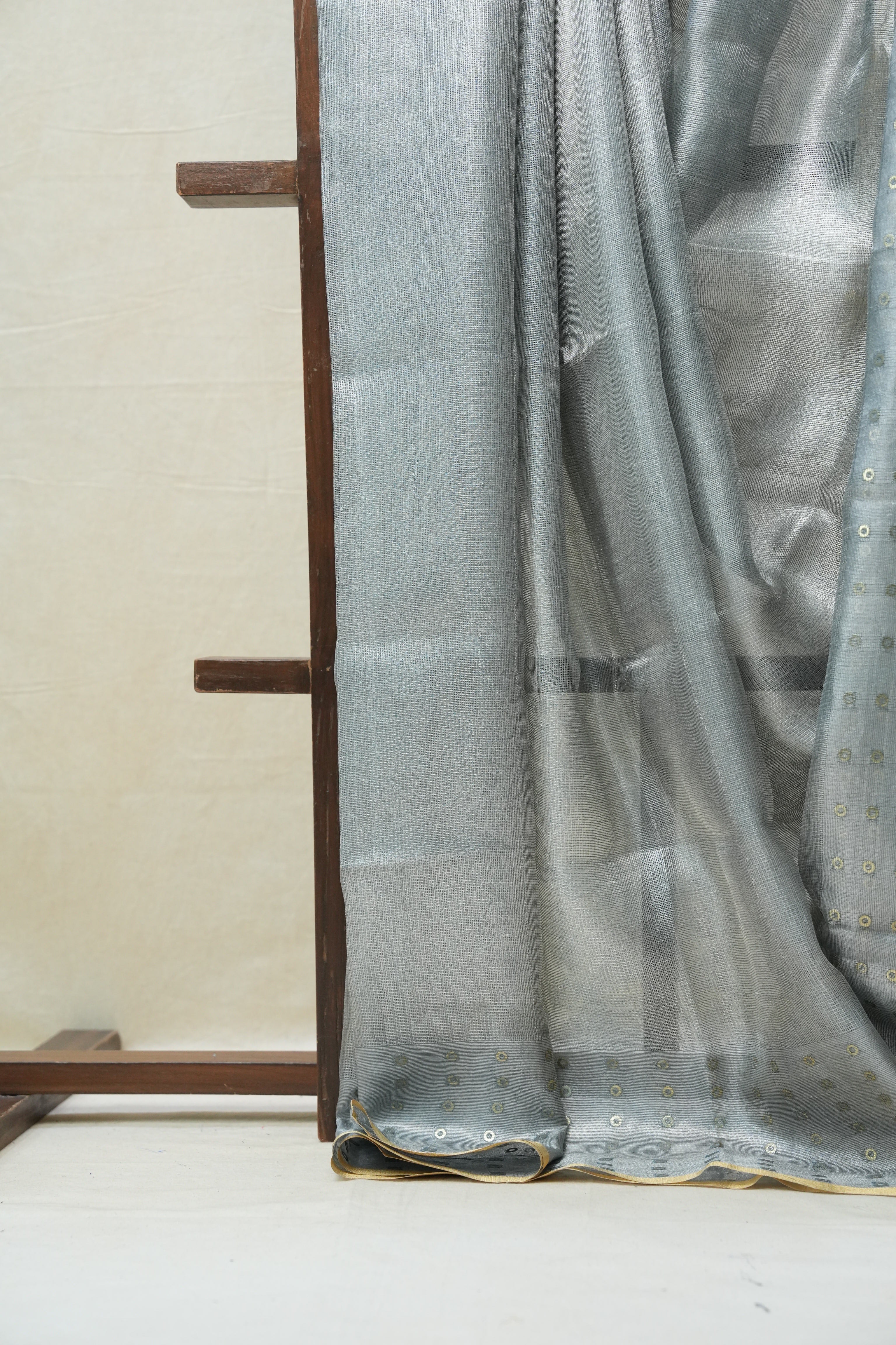 Grey Tissue Tussar Silk Saree - SRGTTSS405