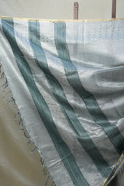 Grey Tissue Tussar Silk Saree - SRGTTSS405