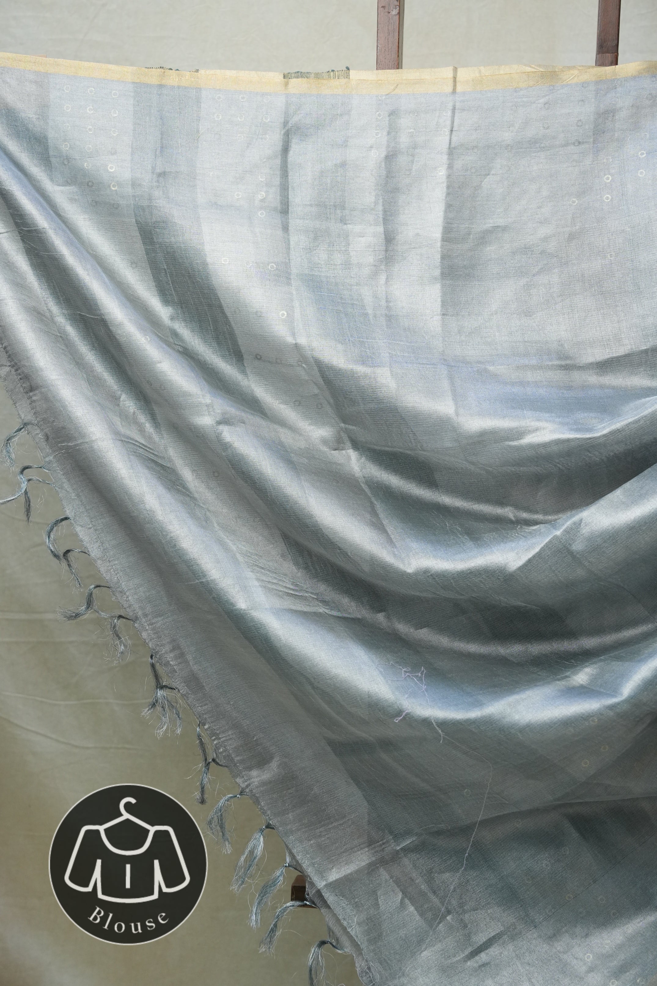 Grey Tissue Tussar Silk Saree - SRGTTSS405