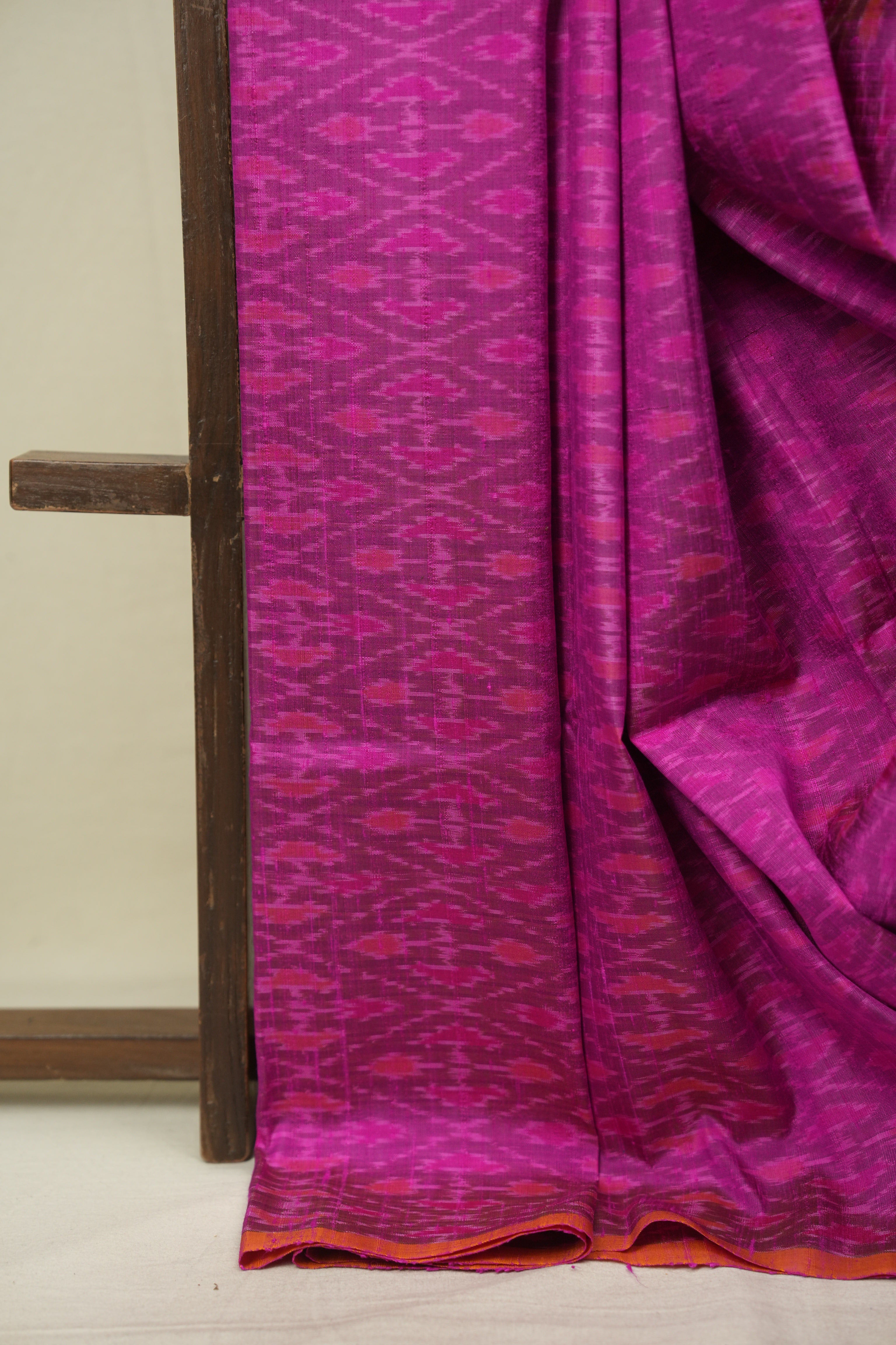 Pink Raw Silk Ikat Saree - SRPRSIS1099
