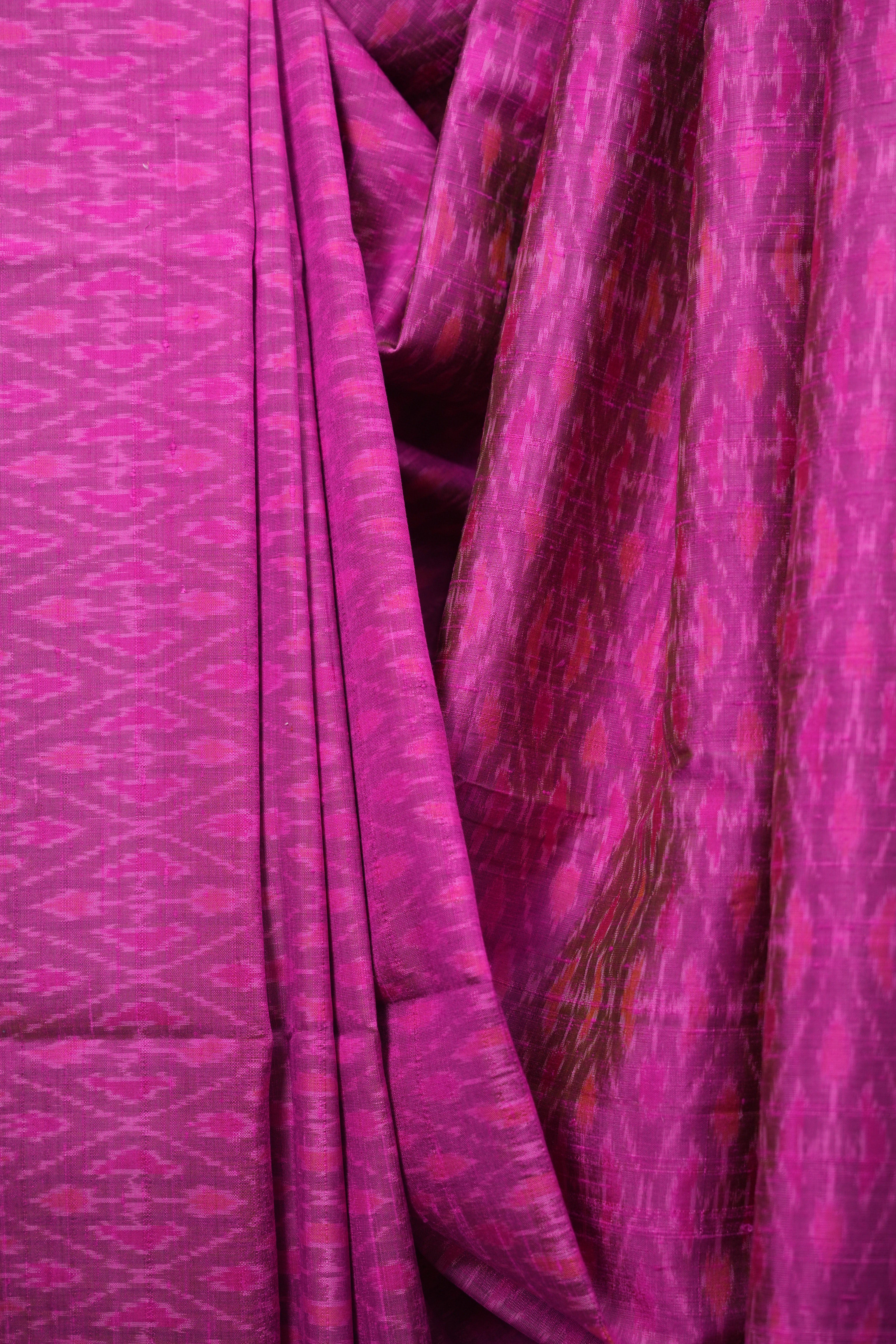 Pink Raw Silk Ikat Saree - SRPRSIS1099
