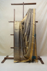 Golden Blue Tissue Tussar Silk Saree - SRGBTTSS444