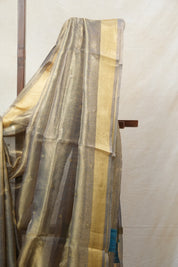 Golden Blue Tissue Tussar Silk Saree - SRGBTTSS444