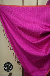 Pink Raw Silk Ikat Saree - SRPRSIS1099
