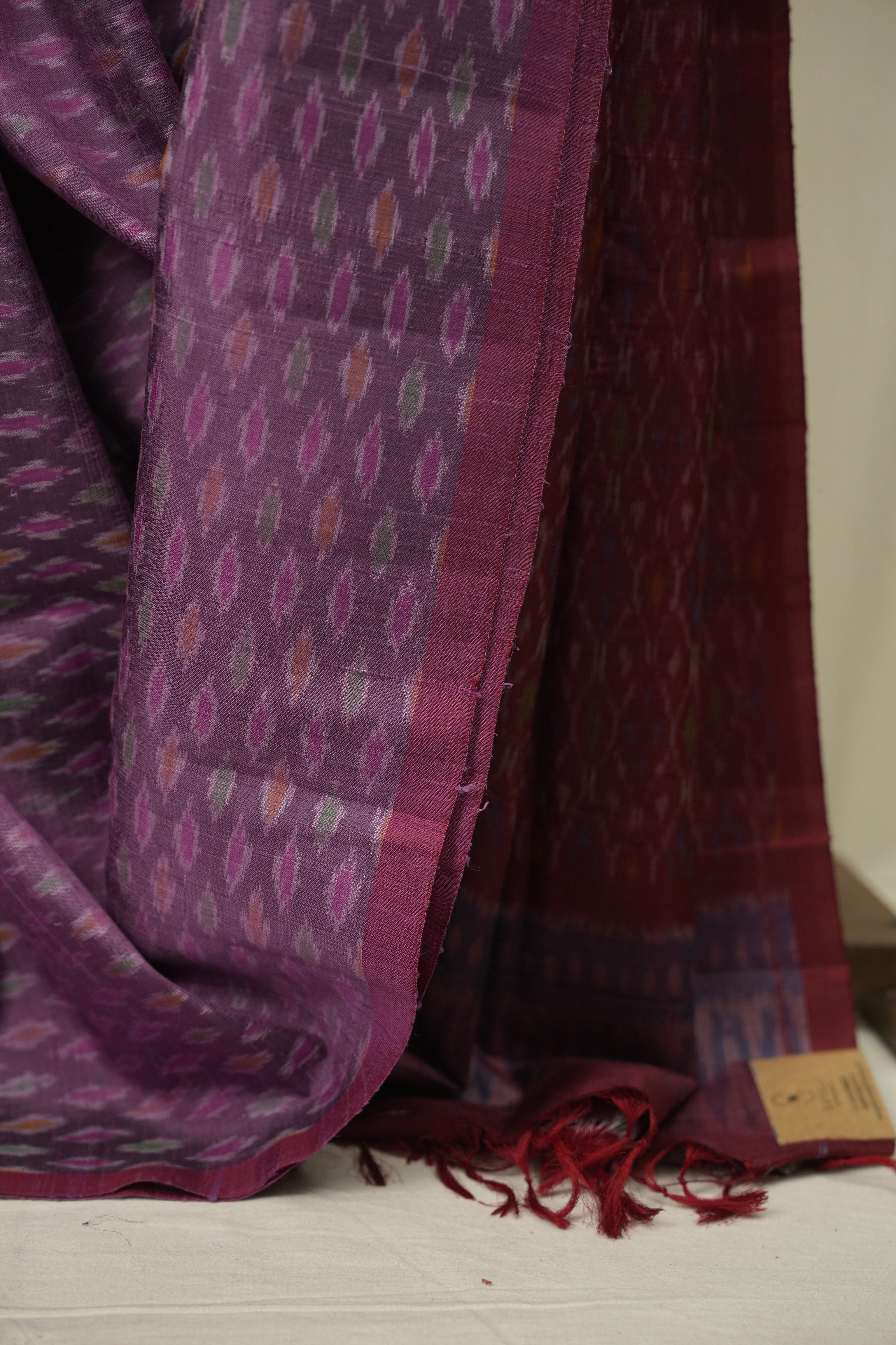 Lilac Raw Silk Ikat Saree - SRLRSIS1092