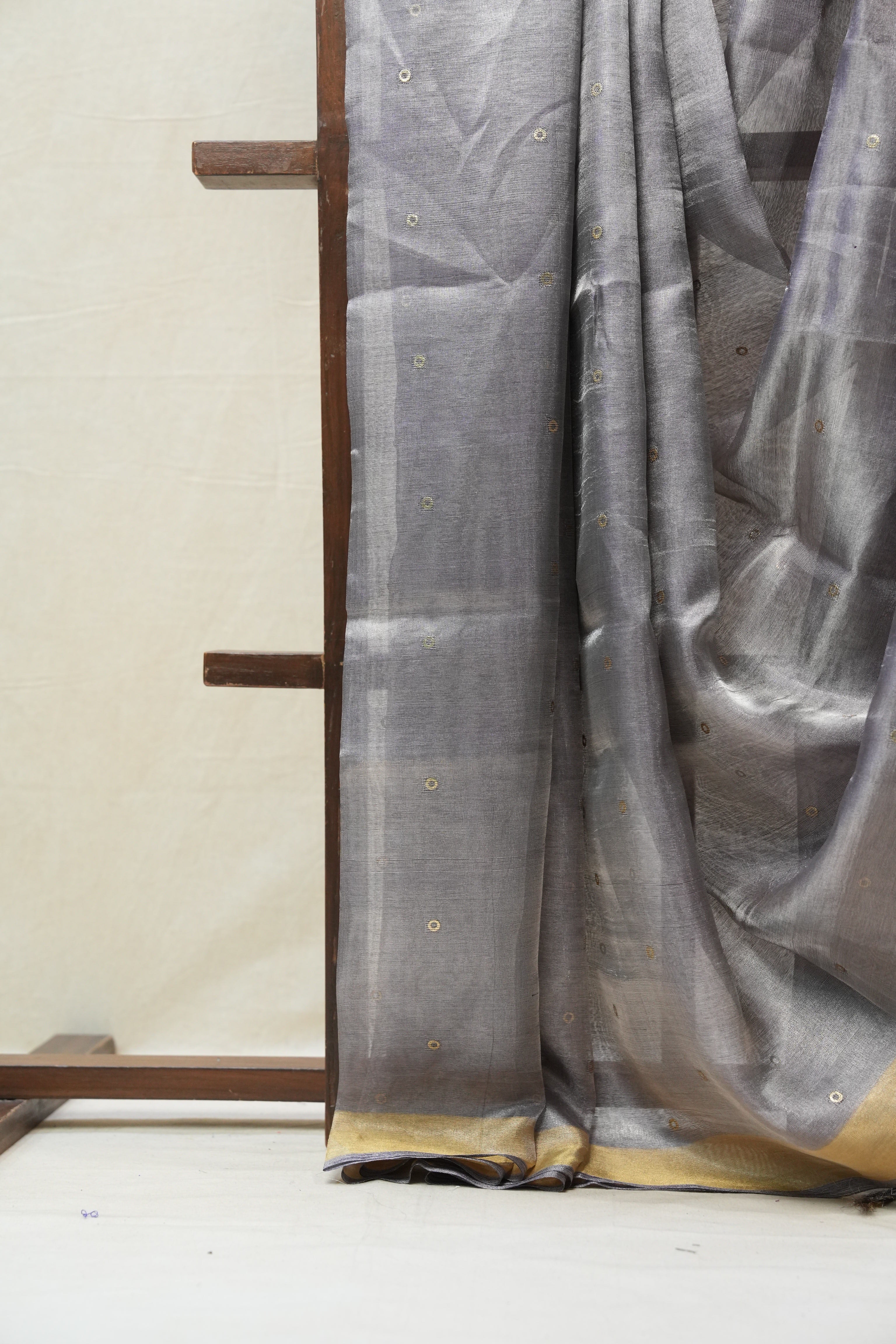 Blue Tissue Tussar Silk Saree - SRBTTSS439