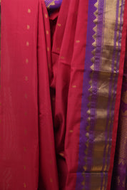 Red Gadwal Cotton Silk Saree - SRRGCSS115