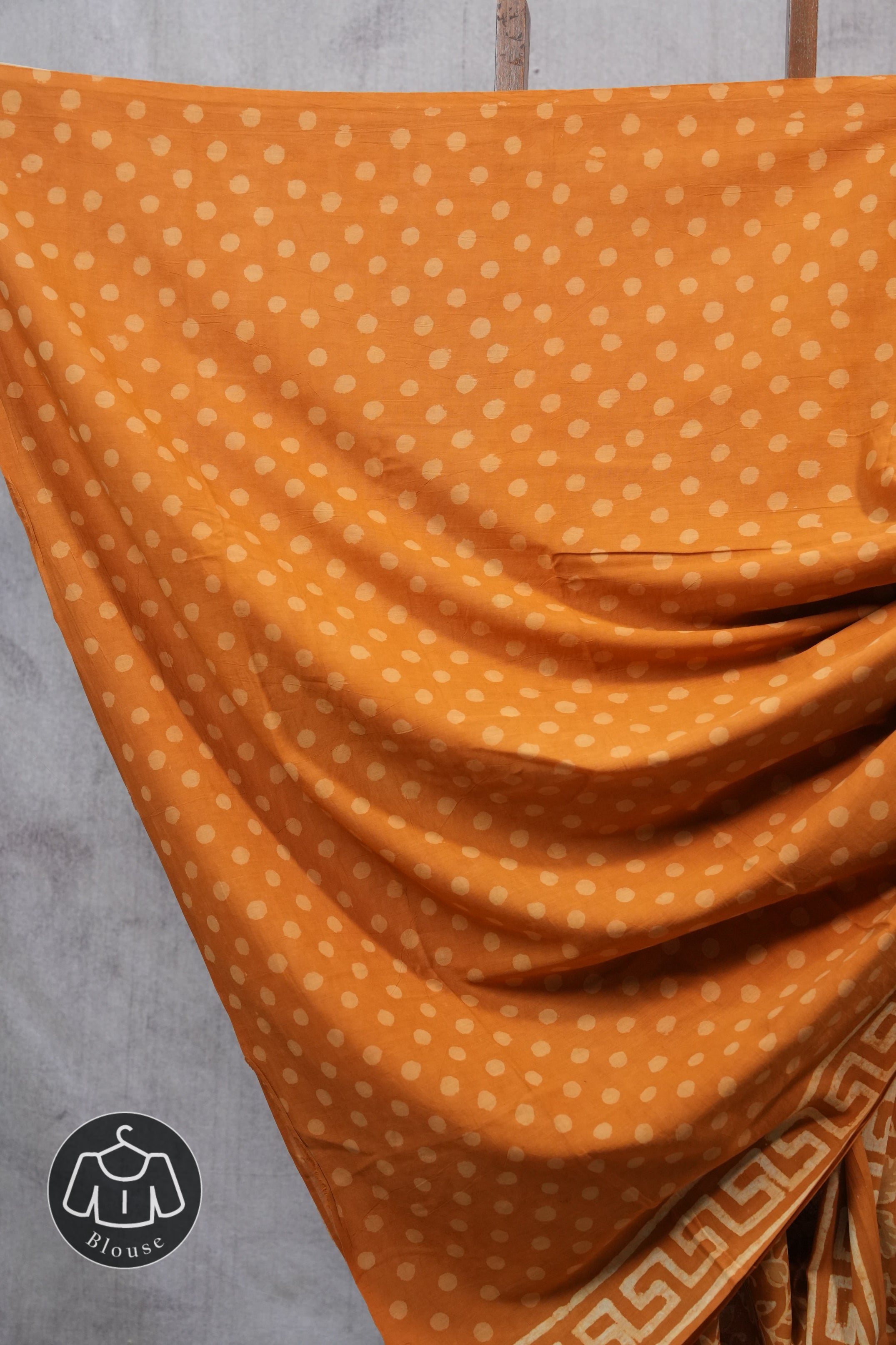 Mustard Yellow HBP Cotton Saree - SRMYCS2384