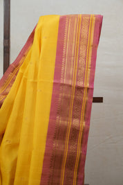 Yellow Gadwal Cotton Silk Saree - SRYGCSS117