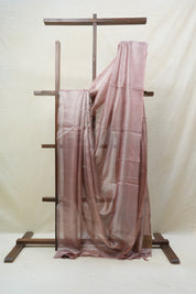 Coral Silver Tissue Tussar Silk Saree - SRCSTTSS431