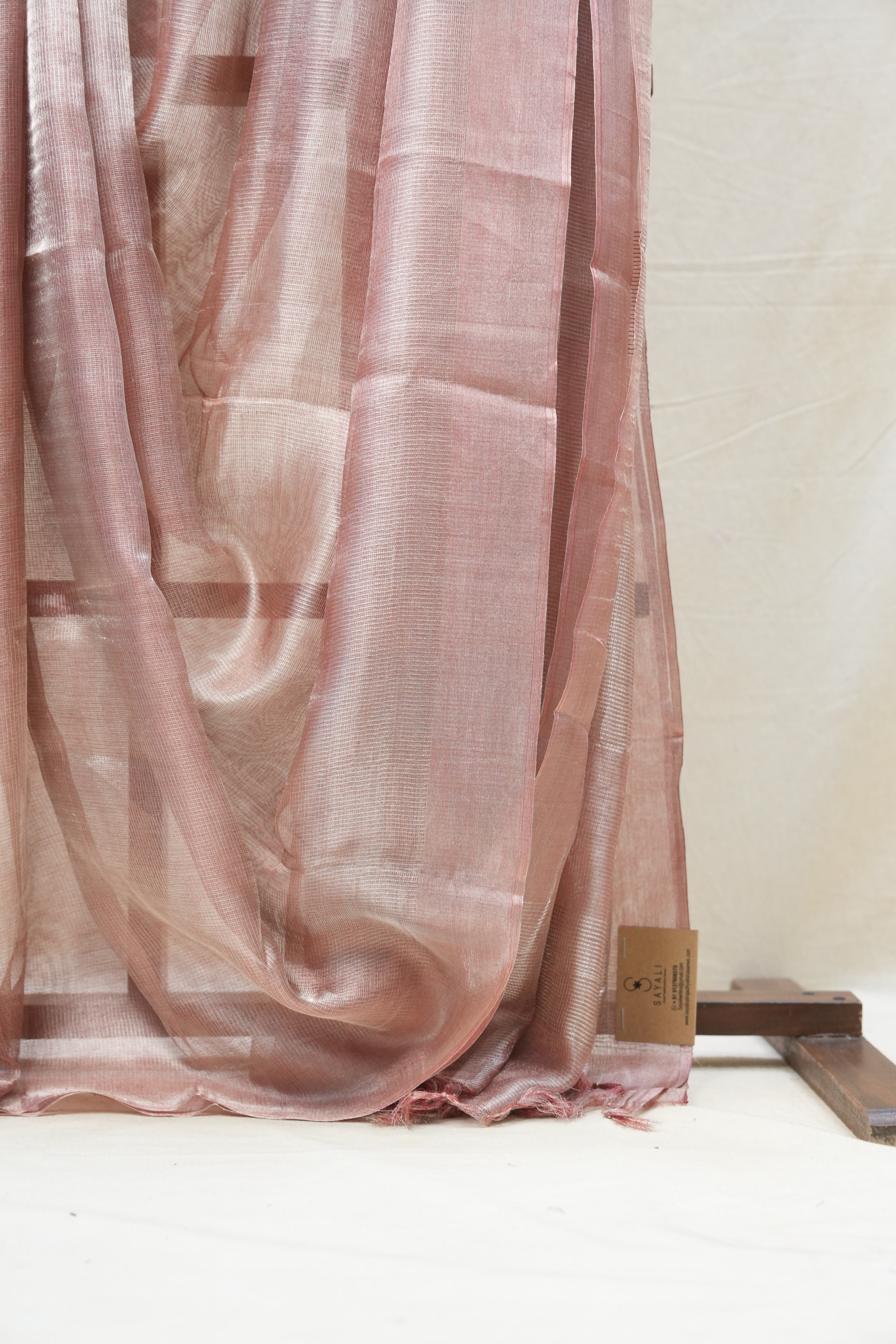 Coral Silver Tissue Tussar Silk Saree - SRCSTTSS431