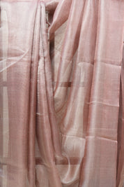 Coral Silver Tissue Tussar Silk Saree - SRCSTTSS431