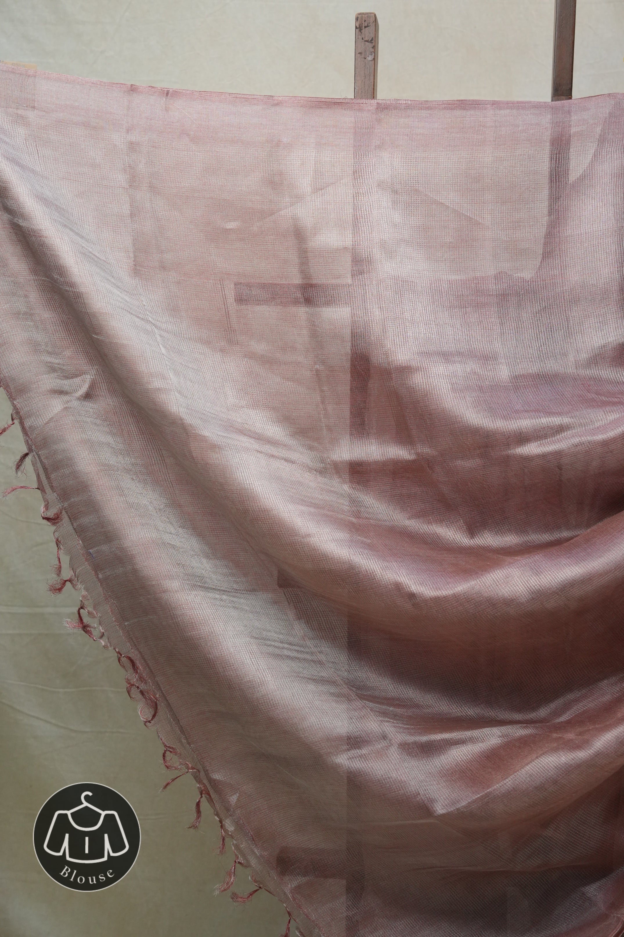 Coral Silver Tissue Tussar Silk Saree - SRCSTTSS431