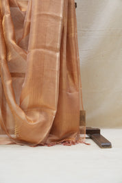 Golden Pink Tissue Tussar Silk Saree - SRGPTTSS427