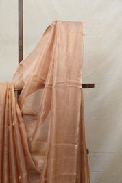 Golden Pink Tissue Tussar Silk Saree - SRGPTTSS427