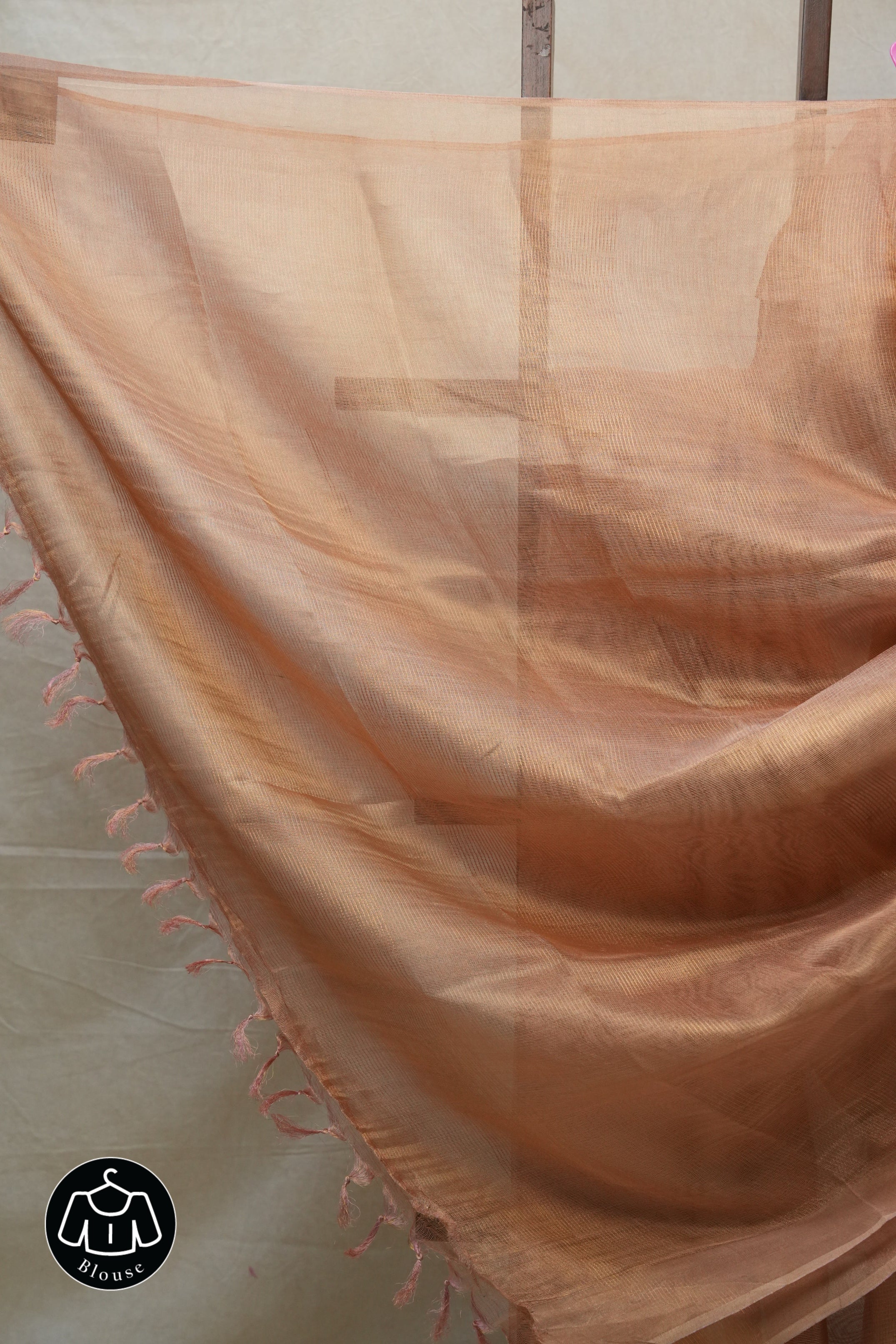 Golden Pink Tissue Tussar Silk Saree - SRGPTTSS427