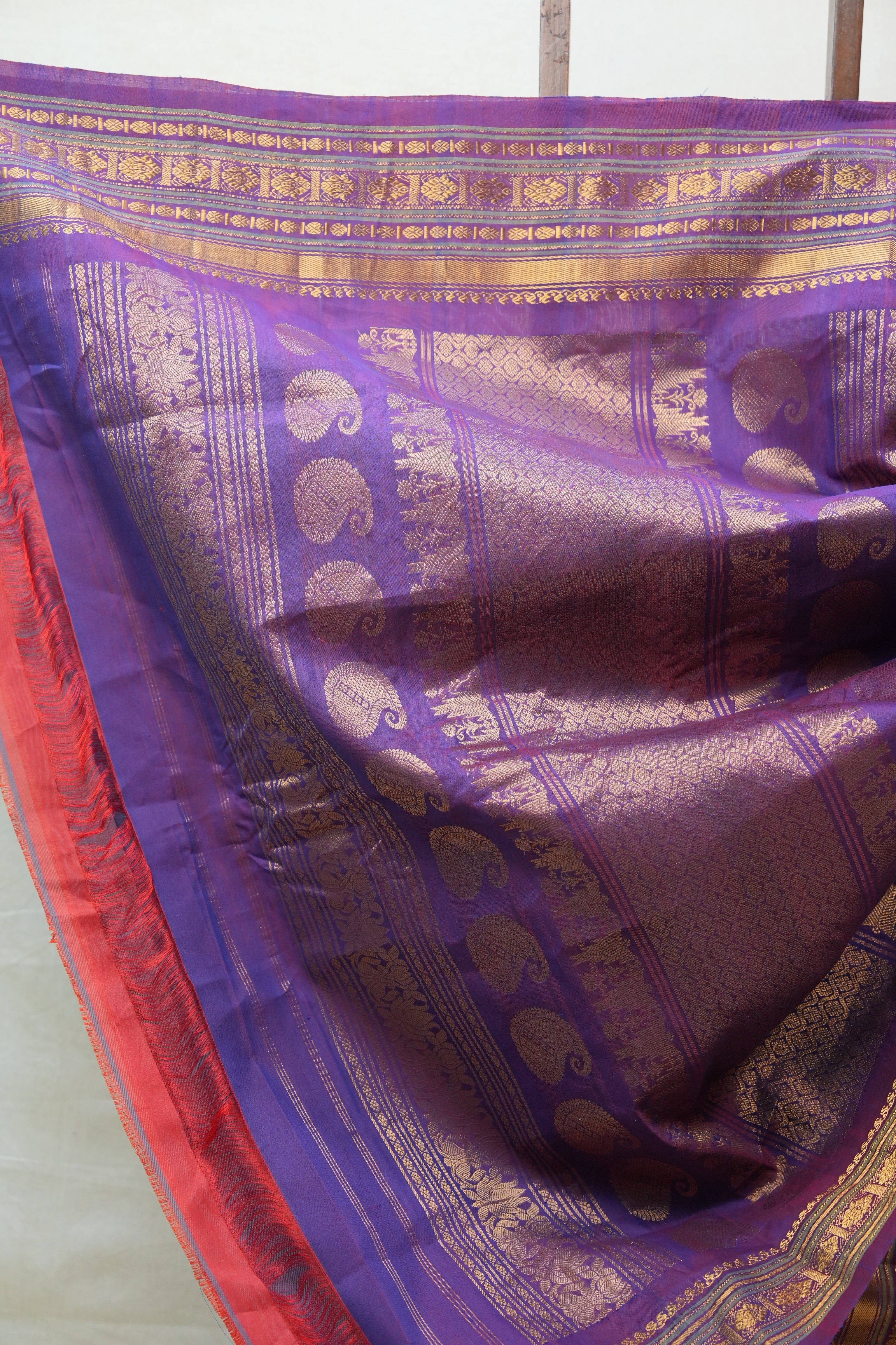 Two Tone Green Gadwal Cotton Silk Saree - SRTTGGCSS106