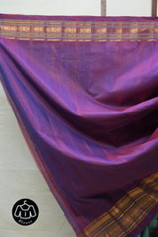 Two Tone Green Gadwal Cotton Silk Saree - SRTTGGCSS106