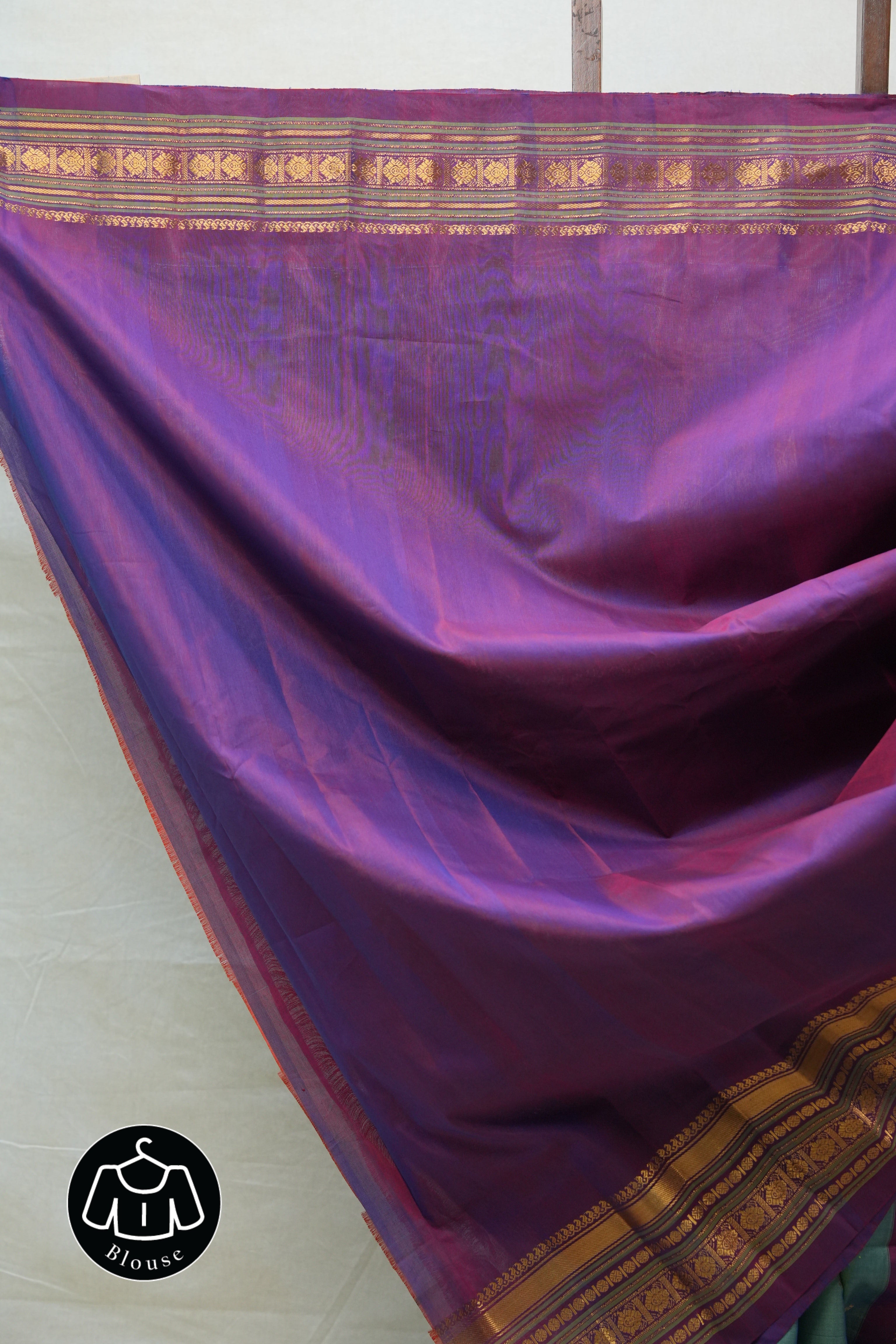 Two Tone Green Gadwal Cotton Silk Saree - SRTTGGCSS106