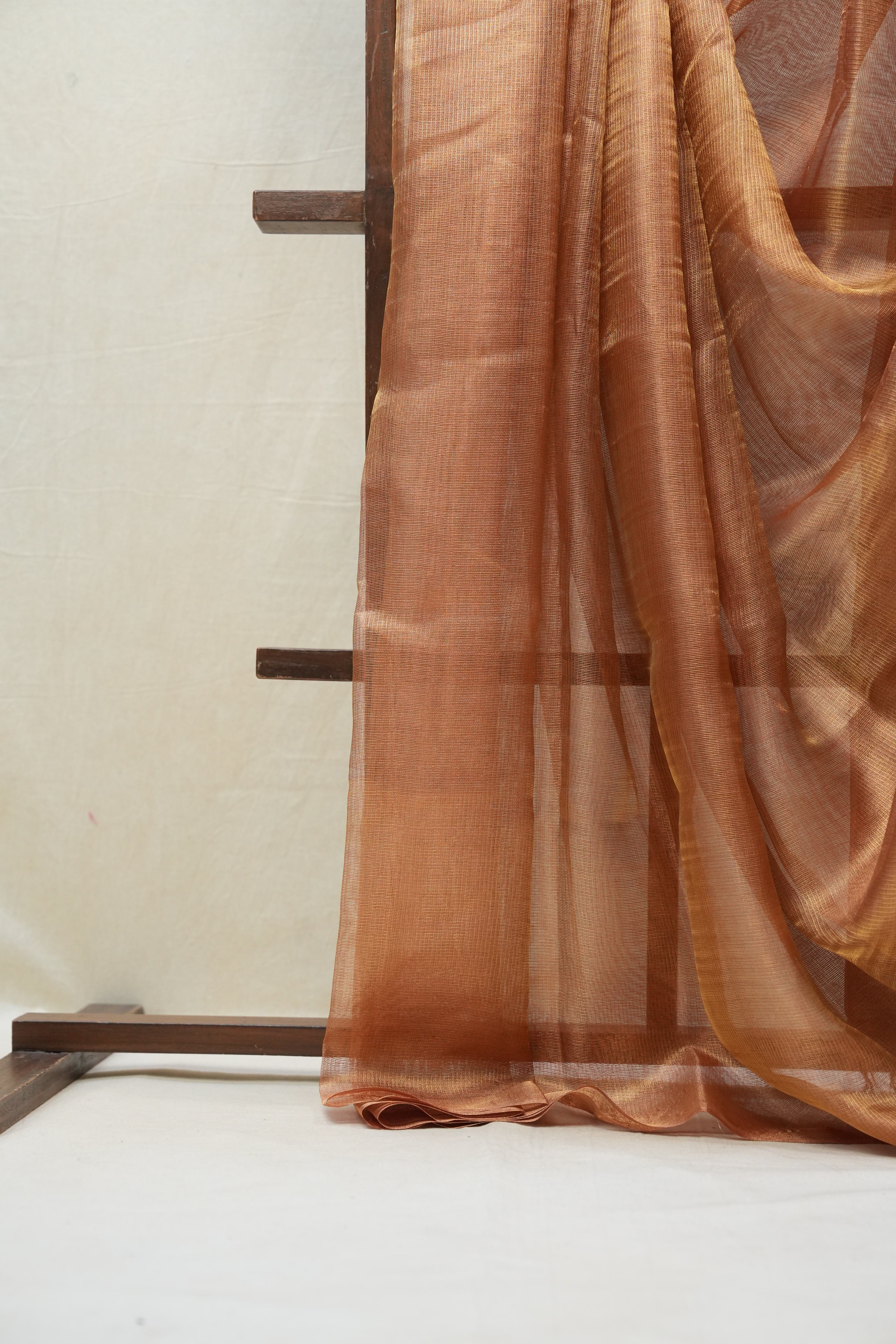 Pink Gold Tissue Tussar Silk Saree - SRPGTTSS430