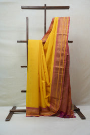 Yellow Gadwal Cotton Silk Saree - SRYGCSS105