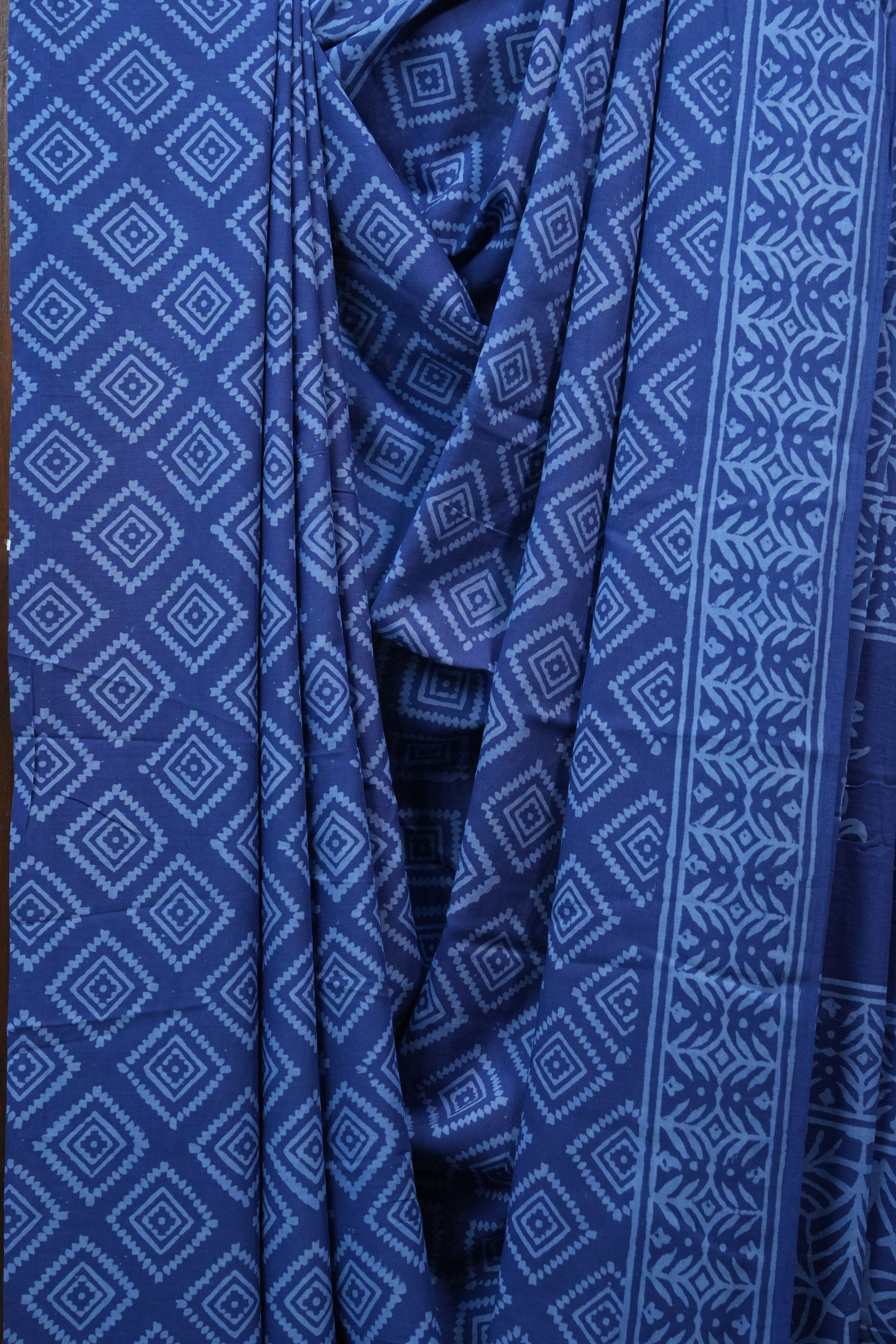 Blue HBP Cotton Saree - SRBCS2385