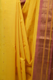 Yellow Gadwal Cotton Silk Saree - SRYGCSS105