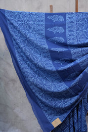 Blue HBP Cotton Saree - SRBCS2385