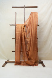 Copper Gold Tissue Tussar Silk Saree - SRCGTTSS422