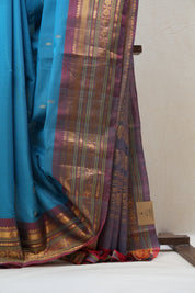 Blue Gadwal Cotton Silk Saree - SRBGCSS104