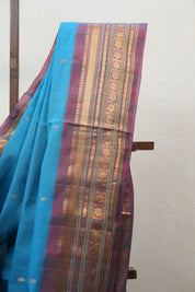 Blue Gadwal Cotton Silk Saree - SRBGCSS104