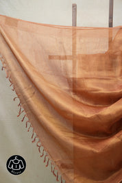 Copper Gold Tissue Tussar Silk Saree - SRCGTTSS422