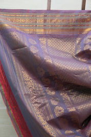 Blue Gadwal Cotton Silk Saree - SRBGCSS104