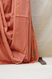 Peach Tussar Silk Saree - SRPTSS1510