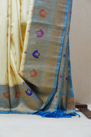 Cream Gadwal Silk Saree - SRCGSS495