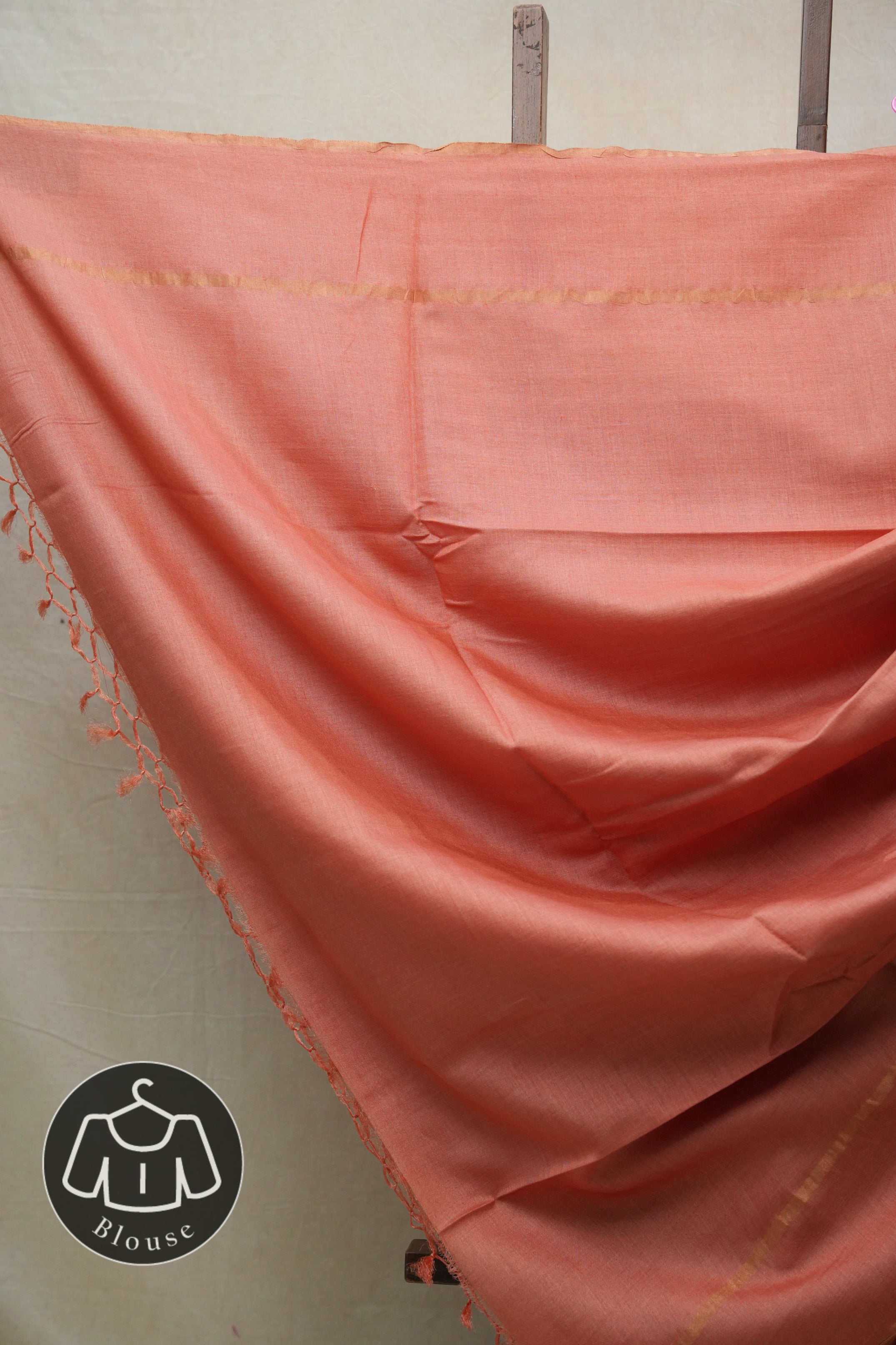 Peach Tussar Silk Saree - SRPTSS1510