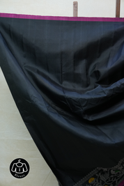Black Gadwal Silk Saree - SRBGSS497