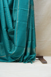 Dark Turquoise Tussar Silk Saree - SRDTTSS1516