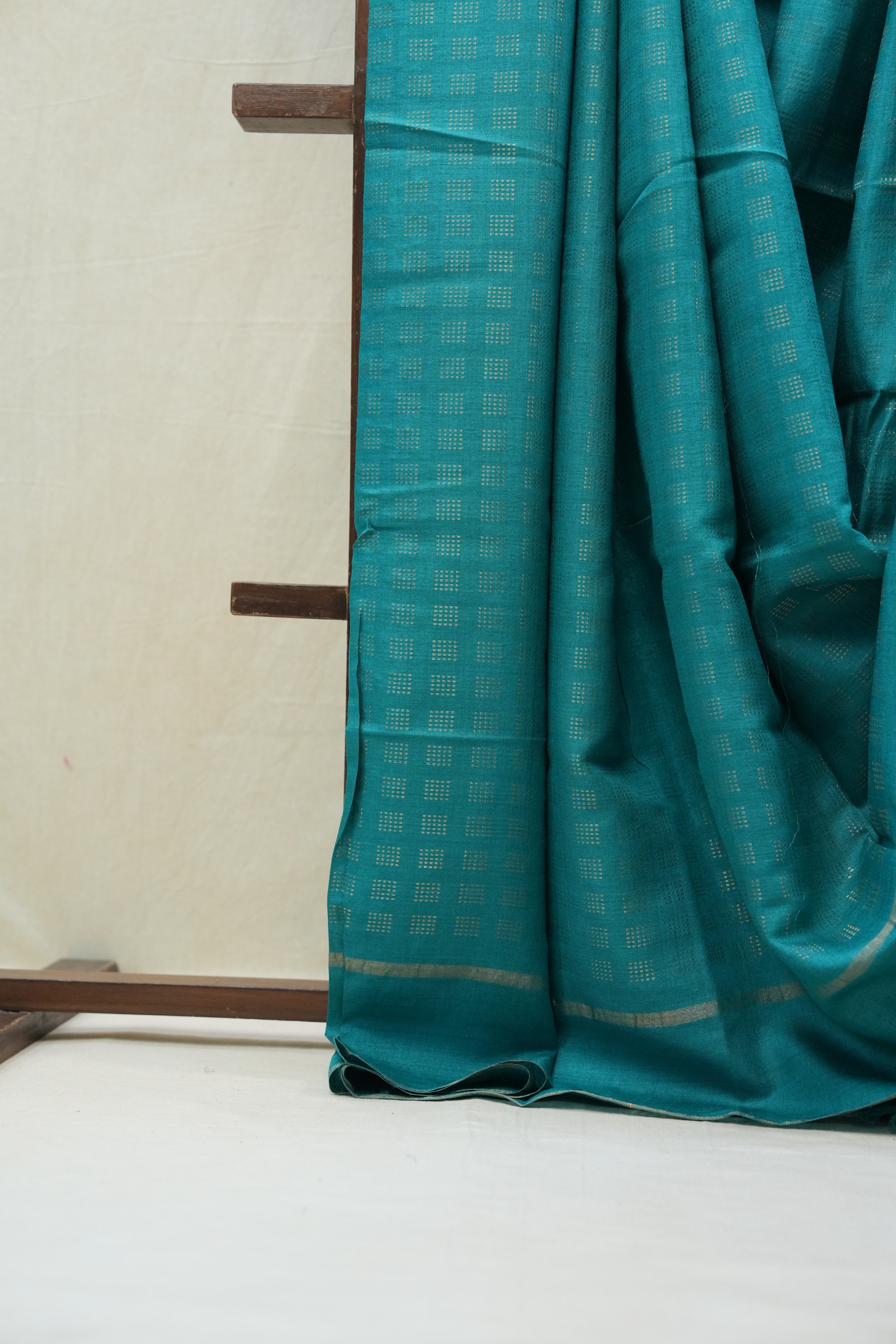 Dark Turquoise Tussar Silk Saree - SRDTTSS1516