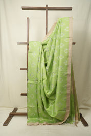 Green Bengal Cotton Silk Jamdani Saree - SRBCSJS01