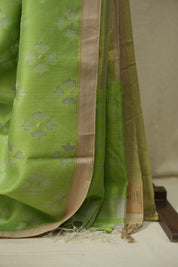 Green Bengal Cotton Silk Jamdani Saree - SRBCSJS01