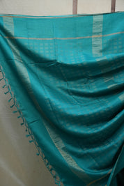 Dark Turquoise Tussar Silk Saree - SRDTTSS1516