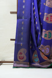 Blue Gadwal Silk Saree - SRBGSS498