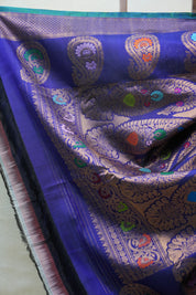 Blue Gadwal Silk Saree - SRBGSS498