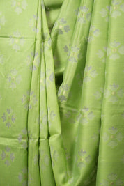 Green Bengal Cotton Silk Jamdani Saree - SRBCSJS01