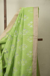 Green Bengal Cotton Silk Jamdani Saree - SRBCSJS01